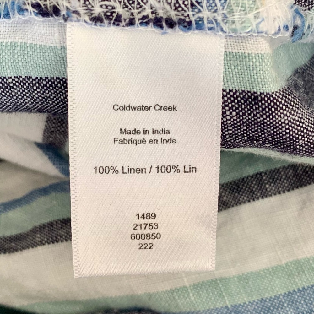 Coldwater Creek striped linen shorts PXL - Picture 6 of 6